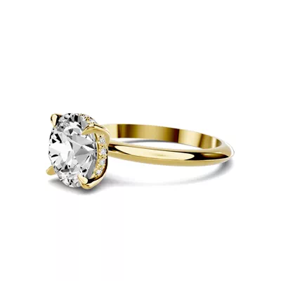 Serra Knife Edge Hidden Halo 2.50 ct. Round Lab Engagement Ring (2mm)