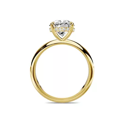 Serra Knife Edge Hidden Halo 3.00 ct. Oval Lab Engagement Ring (2mm)
