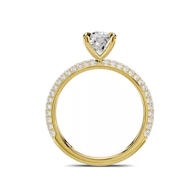 Selora Rolled Pavé 1.00 ct. Elongated Cushion Lab Engagement Ring