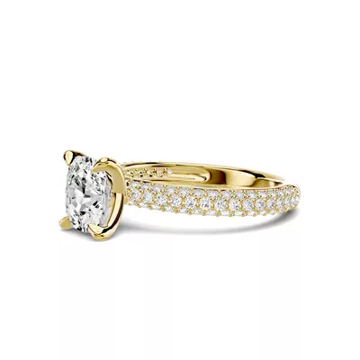 Selora Rolled Pavé 1.00 ct. Elongated Cushion Lab Engagement Ring