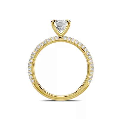 Selora Rolled Pavé 1.00 ct. Emerald-Cut Lab Engagement Ring