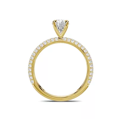 Selora Rolled Pavé 1.00 ct. Oval Lab Engagement Ring
