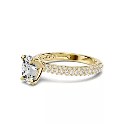 Selora Rolled Pavé 1.00 ct. Oval Lab Engagement Ring