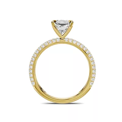 Selora Rolled Pavé 1.00 ct. Princess-Cut Lab Engagement Ring