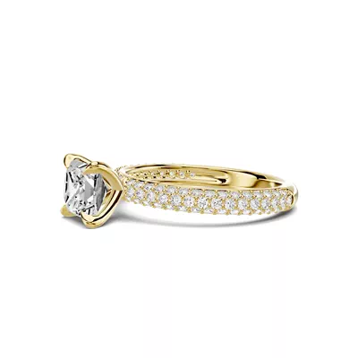Selora Rolled Pavé 1.00 ct. Princess-Cut Lab Engagement Ring