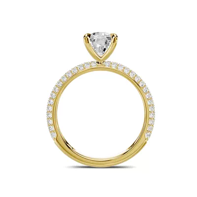 Selora Rolled Pavé 1.50 ct. Elongated Cushion Lab Engagement Ring