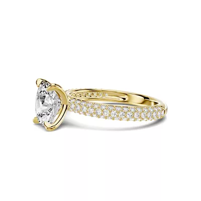 Selora Rolled Pavé 1.50 ct. Elongated Cushion Lab Engagement Ring