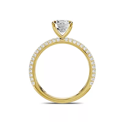 Selora Rolled Pavé 1.50 ct. Emerald-Cut Lab Engagement Ring