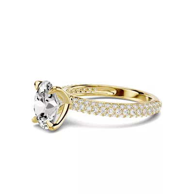 Selora Rolled Pavé 1.50 ct. Oval Lab Engagement Ring