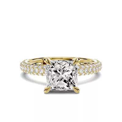 Selora Rolled Pavé 1.50 ct. Princess-Cut Lab Engagement Ring