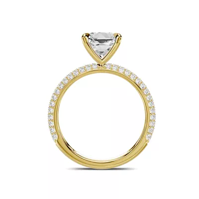 Selora Rolled Pavé 1.50 ct. Princess-Cut Lab Engagement Ring