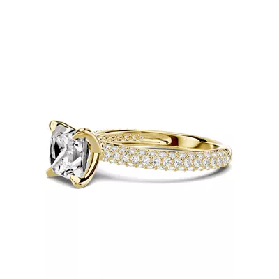 Selora Rolled Pavé 1.50 ct. Princess-Cut Lab Engagement Ring
