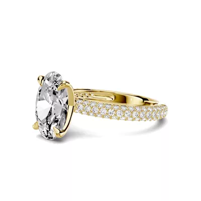 Selora Rolled Pavé 2.50 ct. Oval Lab Engagement Ring