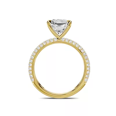 Selora Rolled Pavé 2.50 ct. Princess-Cut Lab Engagement Ring