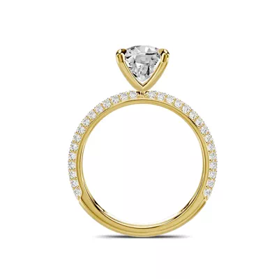 Selora Rolled Pavé 3.00 ct. Elongated Cushion Lab Engagement Ring