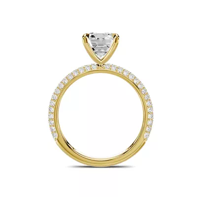 Selora Rolled Pavé 3.00 ct. Emerald-Cut Lab Engagement Ring