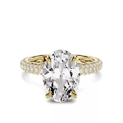 Selora Rolled Pavé 3.00 ct. Oval Lab Engagement Ring