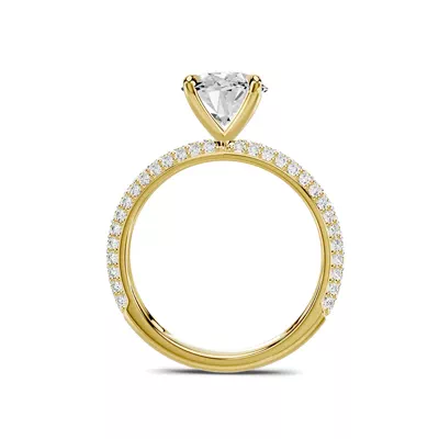 Selora Rolled Pavé 3.00 ct. Oval Lab Engagement Ring