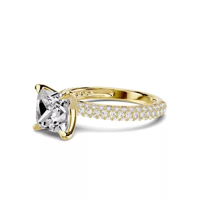 Selora Rolled Pavé 3.00 ct. Princess-Cut Lab Engagement Ring