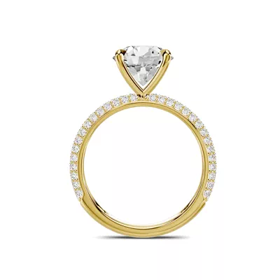 Selora Rolled Pavé 3.000 ct. Round Lab Engagement Ring
