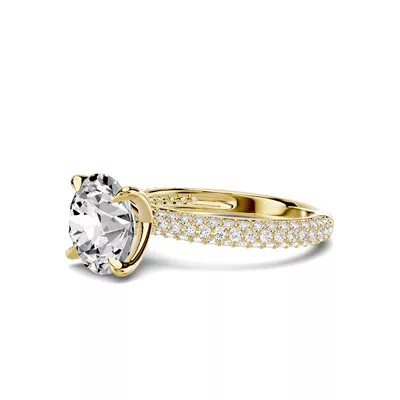 Selora Rolled Pavé 3.000 ct. Round Lab Engagement Ring