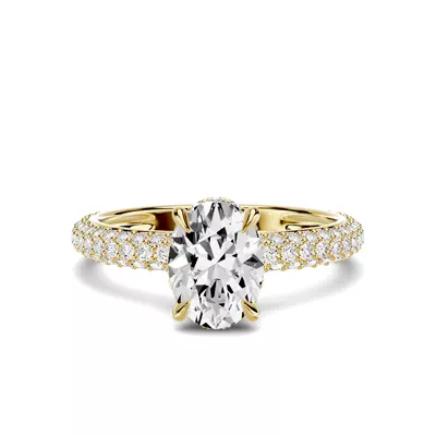Selora Rolled Pavé Hidden Halo 1.00 ct. Oval Lab Engagement Ring