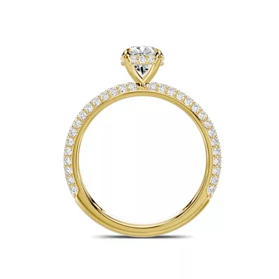 Selora Rolled Pavé Hidden Halo 1.00 ct. Oval Lab Engagement Ring
