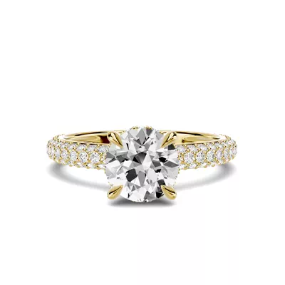 Selora Rolled Pavé Hidden Halo 1.00 ct. Round Lab Engagement Ring