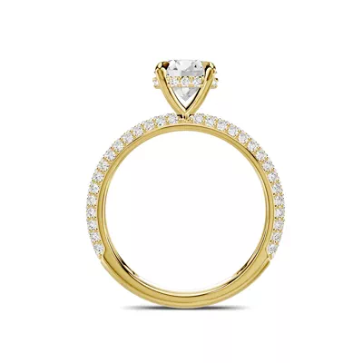 Selora Rolled Pavé Hidden Halo 1.00 ct. Round Lab Engagement Ring