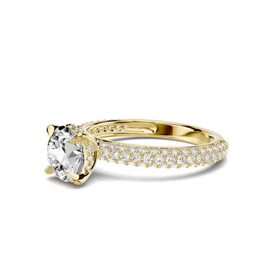 Selora Rolled Pavé Hidden Halo 1.50 ct. Round Lab Engagement Ring