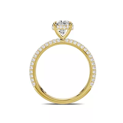 Selora Rolled Pavé Hidden Halo 2.00 ct. Oval Lab Engagement Ring