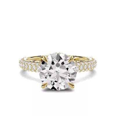 Selora Rolled Pavé Hidden Halo 2.00 ct. Round Lab Engagement Ring