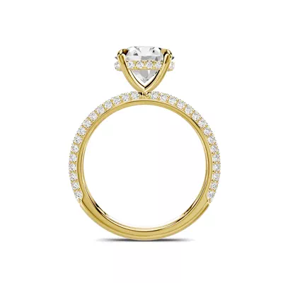 Selora Rolled Pavé Hidden Halo 2.00 ct. Round Lab Engagement Ring