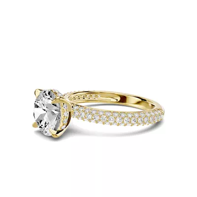 Selora Rolled Pavé Hidden Halo 2.00 ct. Round Lab Engagement Ring