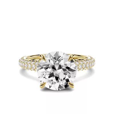 Selora Rolled Pavé Hidden Halo 3.00 ct. Round Lab Engagement Ring