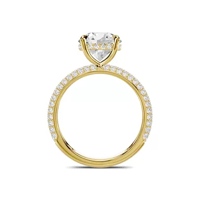 Selora Rolled Pavé Hidden Halo 3.00 ct. Round Lab Engagement Ring