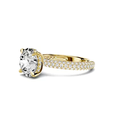 Selora Rolled Pavé Hidden Halo 3.00 ct. Round Lab Engagement Ring