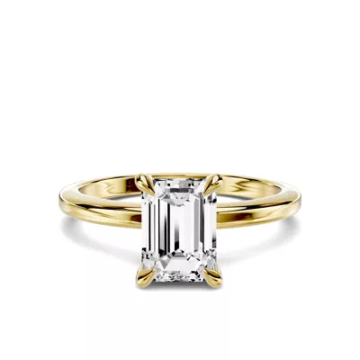 Avalon Classic Solitaire 1.00 ct. Emerald-Cut Lab Engagement Ring