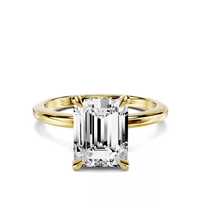 Avalon Classic Solitaire 3.00 ct. Emerald-Cut Lab Engagement Ring