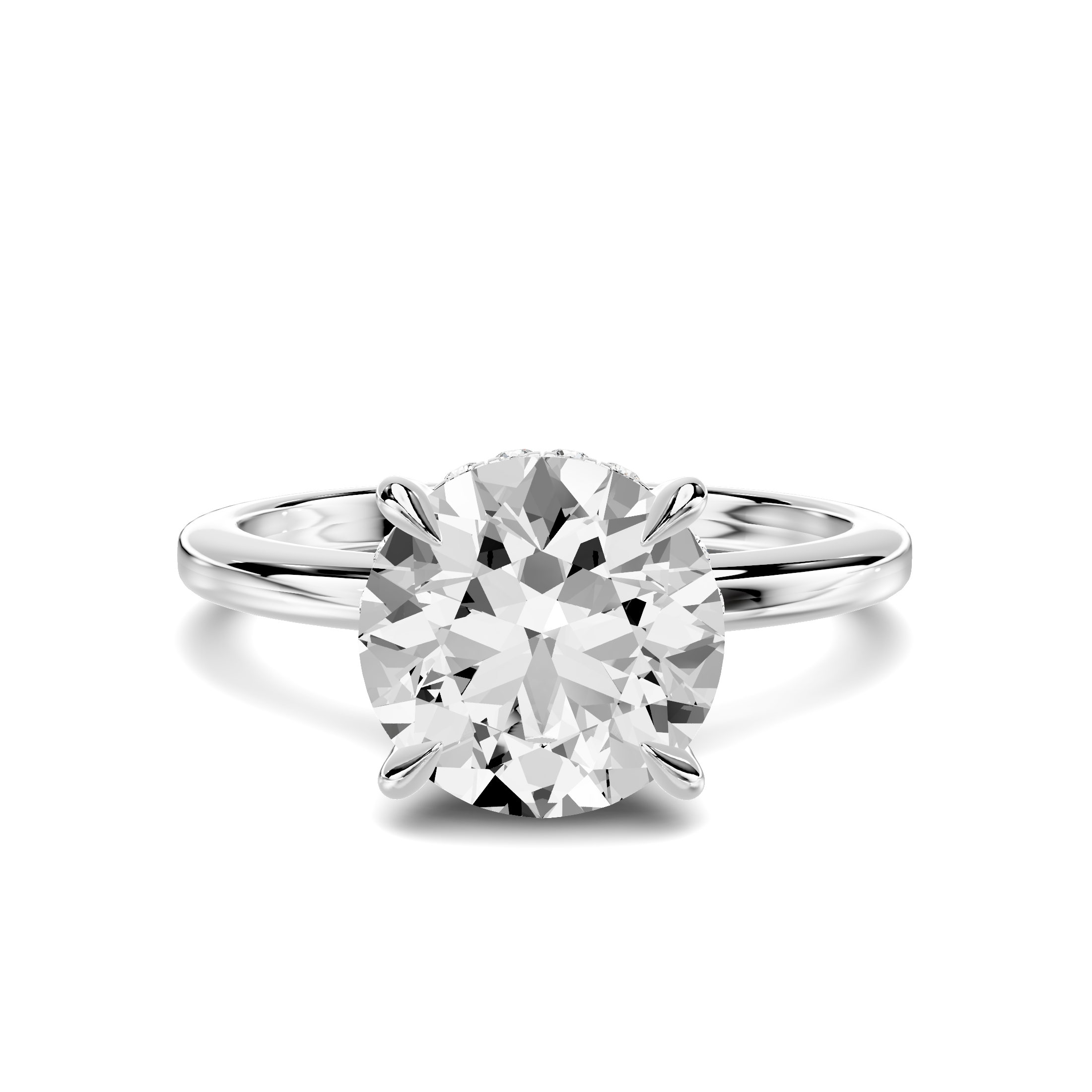 Avalon Classic Hidden Halo 2.00 ct. Round Lab Engagement Ring - Platinum