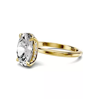 Avalon Classic Hidden Halo 3.00 ct. Oval Lab Engagement Ring