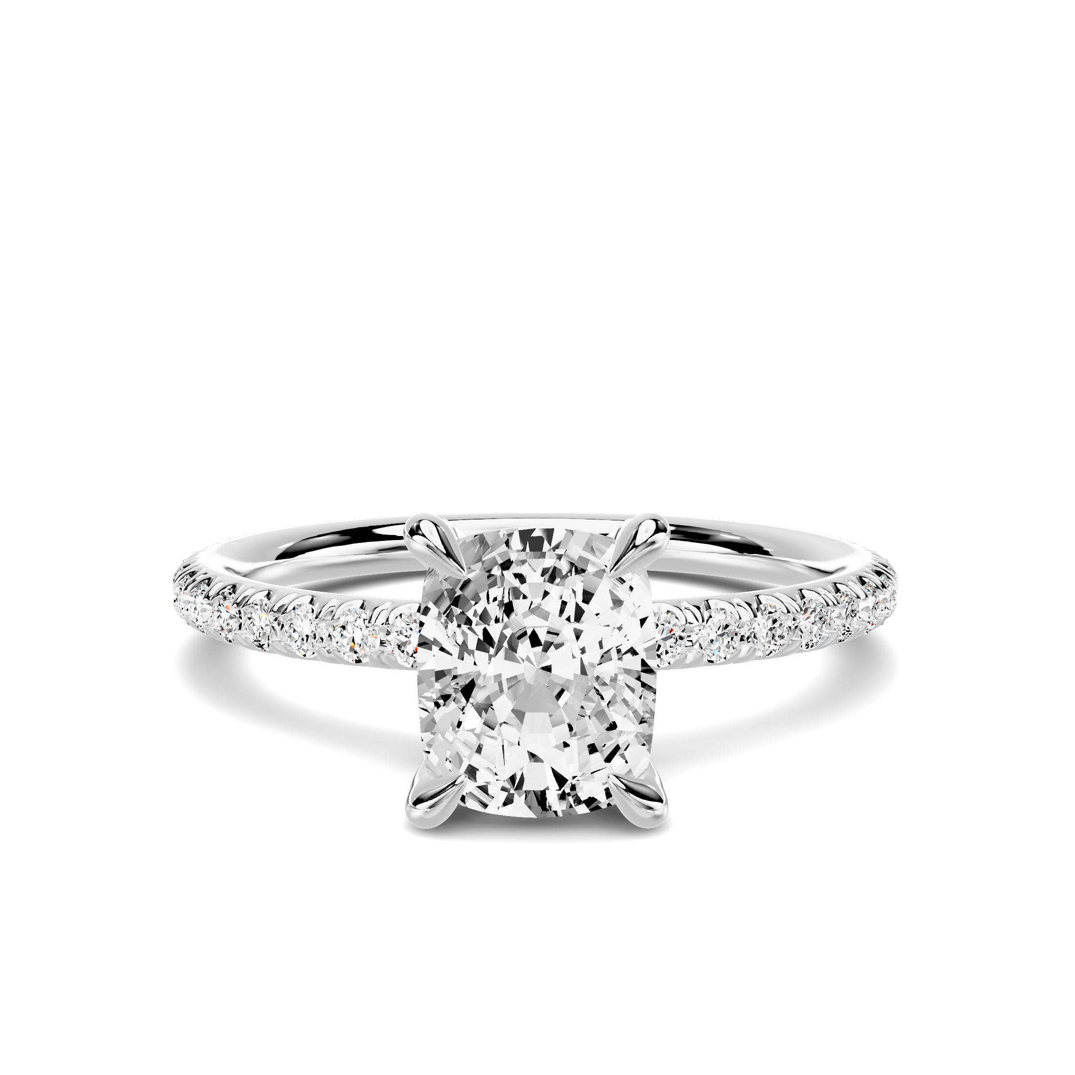 Avalon Classic Pavé 1.00 ct. Elongated Cushion Lab Engagement Ring ...