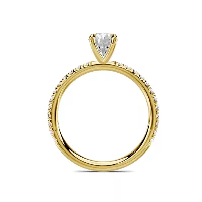 Avalon Classic Pavé 1.00 ct. Oval Lab Engagement Ring