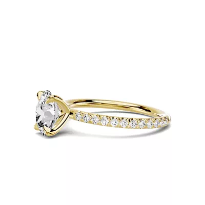 Avalon Classic Pavé 1.00 ct. Oval Lab Engagement Ring