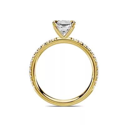 Avalon Classic Pavé 1.00 ct. Princess-Cut Lab Engagement Ring