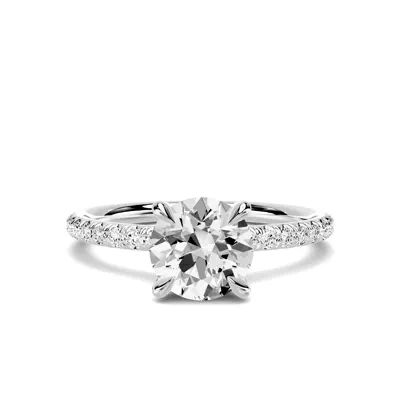 Avalon Classic Pavé 1.00 ct. Round Lab Engagement Ring - Platinum