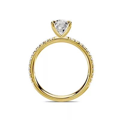 Avalon Classic Pavé 1.50 ct. Elongated Cushion Lab Engagement Ring