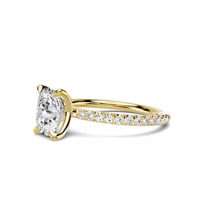 Avalon Classic Pavé 1.50 ct. Elongated Cushion Lab Engagement Ring