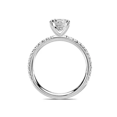 Avalon Classic Pavé 1.50 ct. Emerald-Cut Lab Engagement Ring