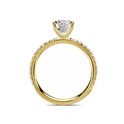 Avalon Classic Pavé 1.50 ct. Emerald-Cut Lab Engagement Ring